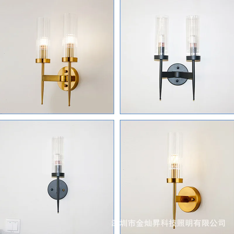 

Modern American Luxury Crystal Wall Lamp Simple Living Room Bedroom Bedside Lamp Decor Home Wall Sconce Light Fixture Luminaria