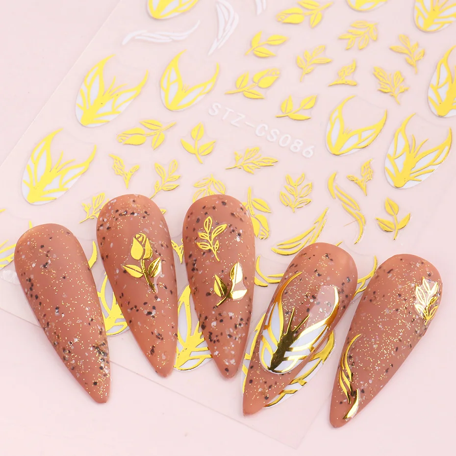 3D Gold Nail Stickers