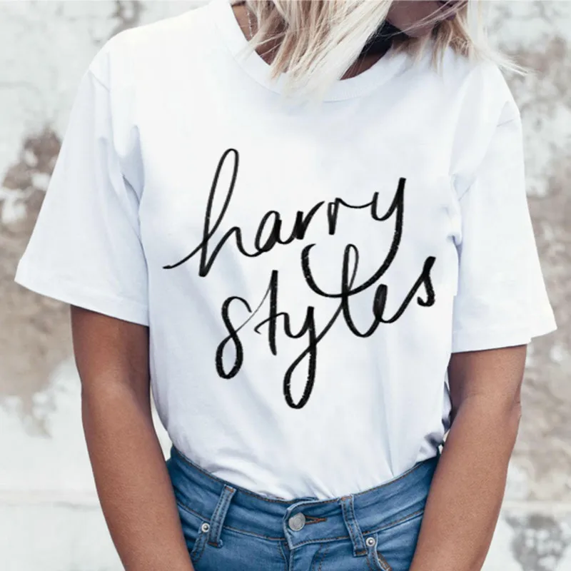 Модная футболка Harry Styles для женщин детей Harajuku Ullzang 90s графическая женские футболки