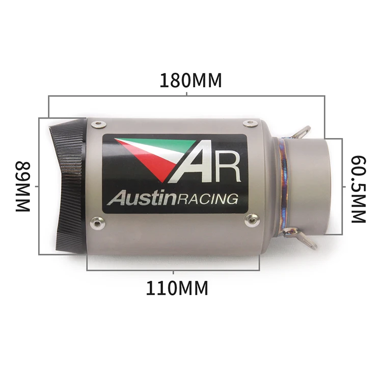 60 мм moto rcycle глушитель выхлопной трубы из титанового сплава для AR austine Racing tubo escapamento de moto для S1000 R1 r6