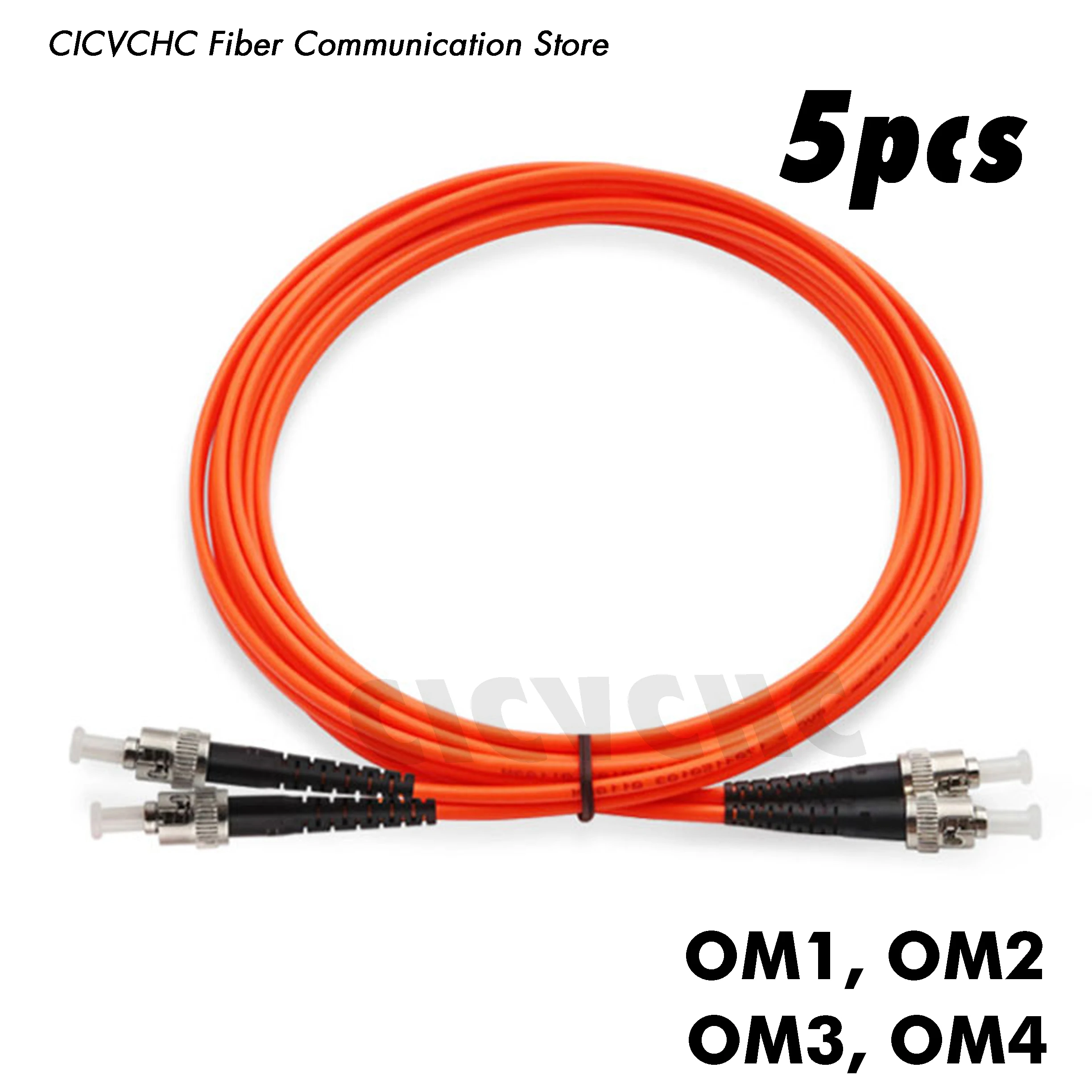 5pcs Duplex ST/UPC-ST/UPC-Fiber Patchcord-MM-1m, 2m or 5m-3.0mm Zipcord Cable