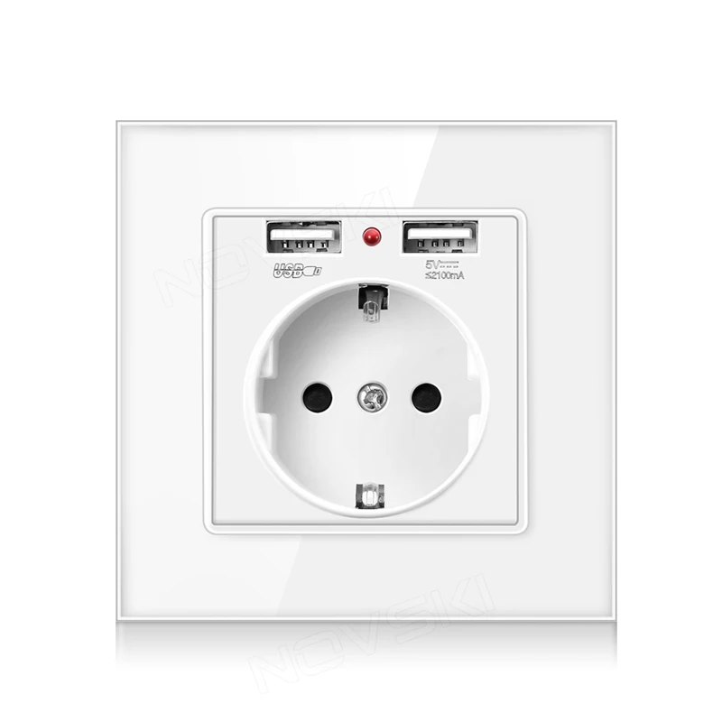 Розетка с настенным зарядным устройством usb 2 1 А немецкая база Bayer 16A AC 110 250 В