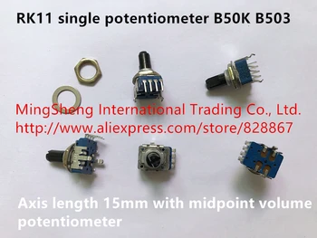 

Original new 100% RK11 single potentiometer B50K B503 axis length 15mm with midpoint volume potentiometer (SWITCH)