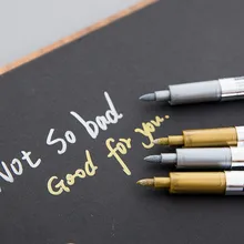 Marcador metálico canetas ouro e prata metálico marcadores permanentes tinta tecido marcador de marcação canetas diy needlework ferramentas para casa