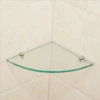 2pcs Glass Corner Shelf Triangle Convenient Useful Bathroom Shelf Wall Organizer Storage Rack for Toilet Bathroom Kitchen A30 3