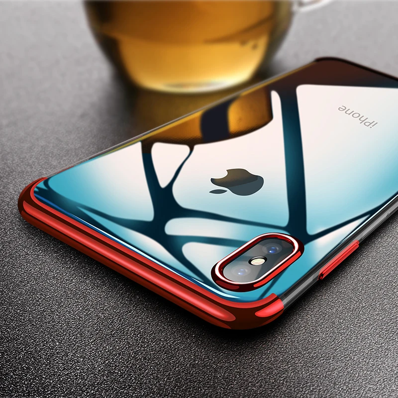 

Luxury Mobile Phone Cases for iPhone X Xs Max XR 6 6s 7 8 Plus Soft TPU Transparent Plating Shining Back Cover iPhone6 iPhoneXS