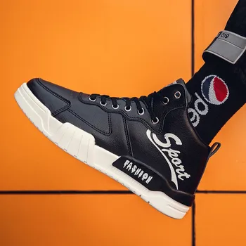 

Winter shoes men's leather casual shoes high-top canvas shoes flat shoes high-quality comfortable shoes men's casual shoes