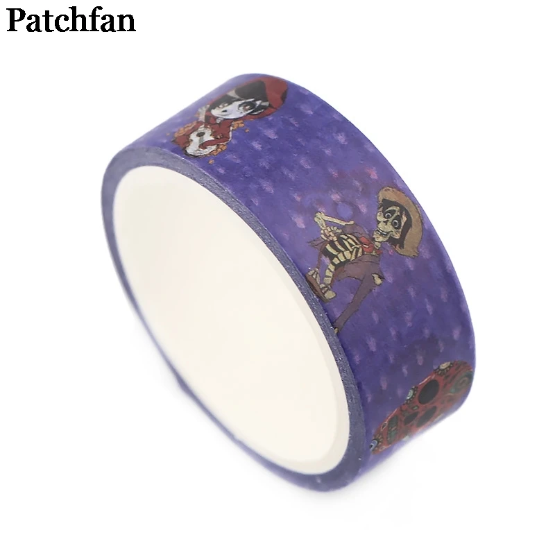 20 шт./лот Patchfan машинок пиксара и Мигель череп 90s Забавный "сделай сам" Скрапбукинг Washi Бумага малярный скотч набивным рисунком самоклеющийся пластырь A2346