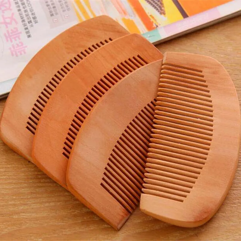 

No-static Massage Hair Health Comb Hair Styling Tools Natural Wide Tooth Wood Comb Peach Wood