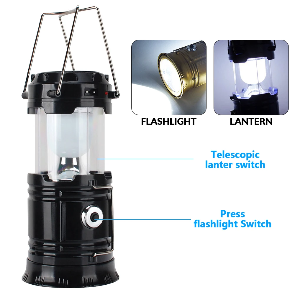 Портативный походный светильник, перезаряжаемый фонарь, уличный тентовый светильник, солнечная энергия, складная лампа, светильник-вспышка, аварийный светильник фонарь