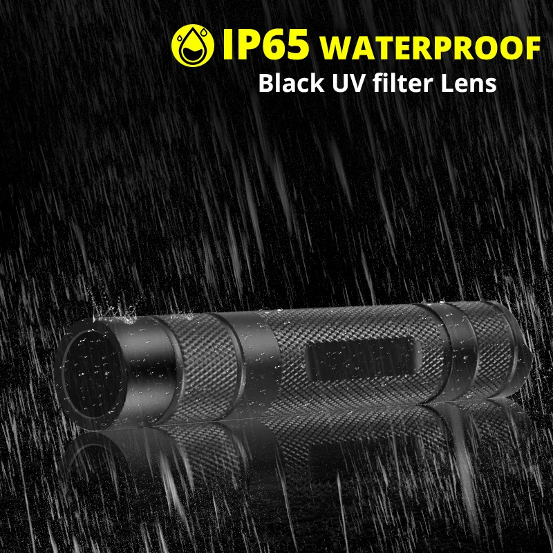 UV Led Flashlight 365nm Ultra Violets Ultraviolet Lanterna IP65 Waterproof Invisible Torch for Pet Stains Hunting Marker Checker magnetic flashlights