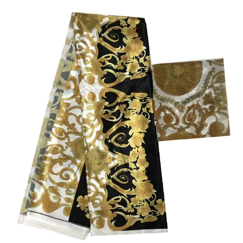В нигерийском стиле Анкара ткань хлопок шелковые принты ткань Анкара Атлас воск высокое качество африканская кружевная ткань для вечерние платье - Цвет: MJ850915s6