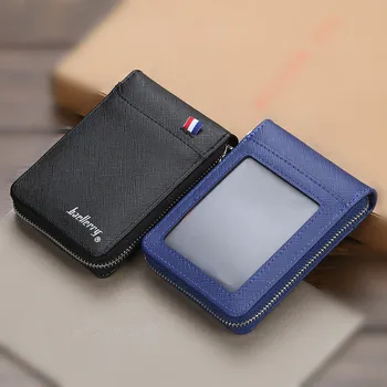 

Credit Card Holder for Men Wallets 3 Colors Mini Male MoneyBags PU Leather Zipper Coin Purse