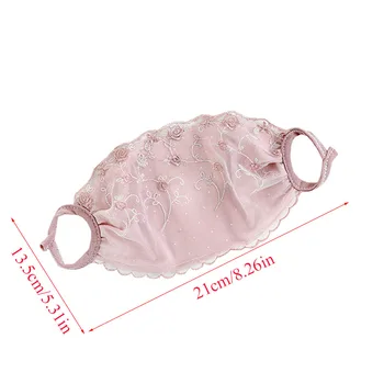 

5 pcs Women Lace Embroidery Floral Printed Mask Blue Pink Dust Mask Mouth Face Mask Anti-fog Mouth Mask Unisex Travel Protection