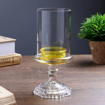 

Glass candlestick for 1 candle "Glass on a leg" yellow 18x8.5x5 cm 4543410