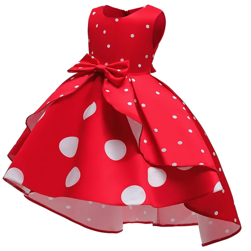 Baby Girls Christmas Flower Striped Dress girls dress princess costume kids clothes for Girls Wedding Party Toddler Kids Brithday Dot Dress
