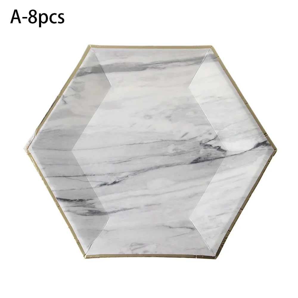 A-8pcs 8/20/25 шт. Одноразовая посуда для вечеринок Бумага пластины чашки соломинки салфетки для детей, хороший подарок на день рождения, вечерние Свадебный декор - Цвет: A-8pcs