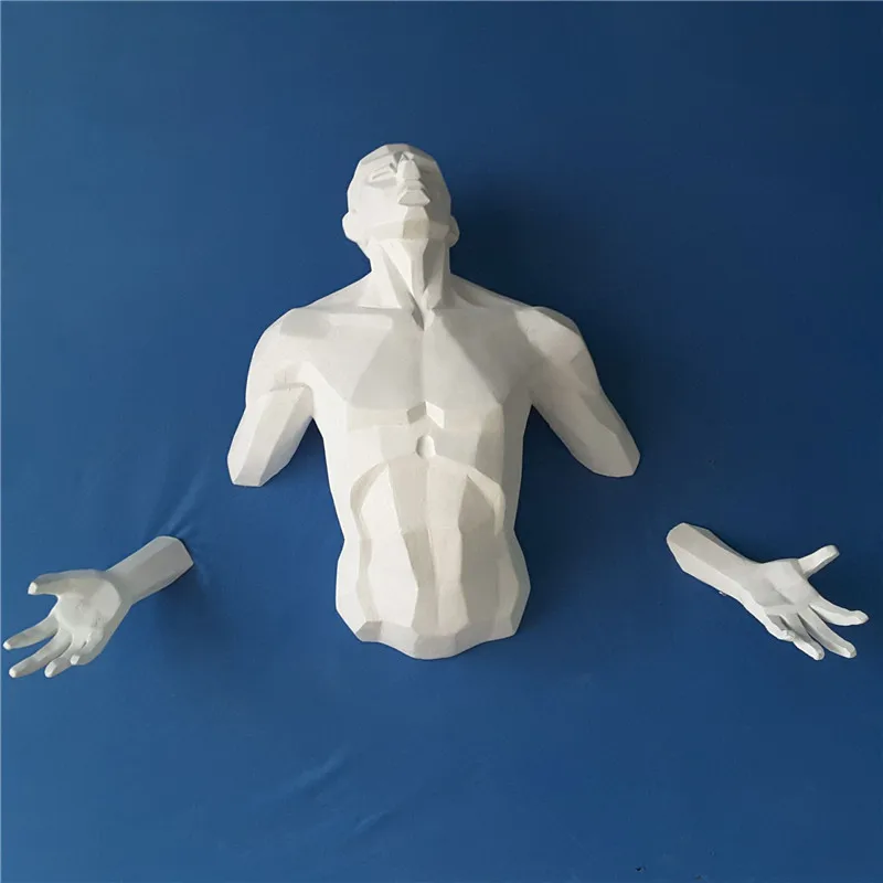 3D Белый Черный персонаж скульптура Ангел человек настенная статуя домашное