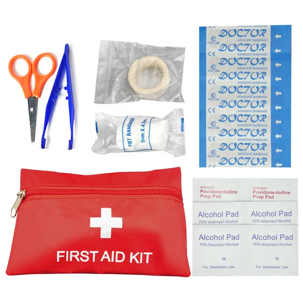 

12PCS/Set Small Waterproof Emergency Kit Set Mini First Aid Kit for Travel Home Office Vehicle Camping Workplace Child Care Hiki