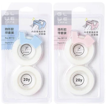

2Pcs Invisible Tape Translucent Hand Tearing Wrong Sticky Correction Tape Student Stationery Copying Scrub Writing