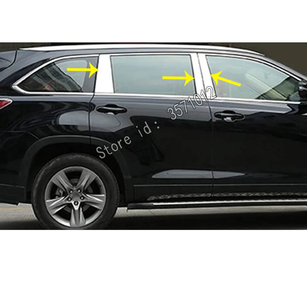 Для Toyota Highlander 2018 2019 2020 автомобиль из нержавеющей стали Стекло окно гарнир столб
