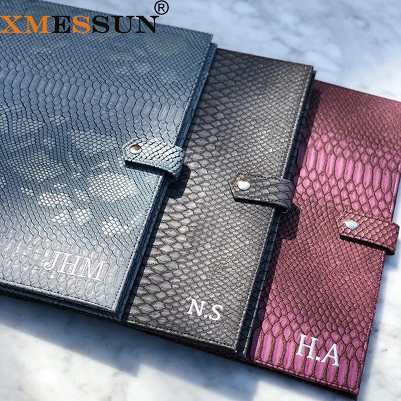XMESSUN Модные индивидуальные папки для файлов сумка ноутбука с вышитыми змеиными