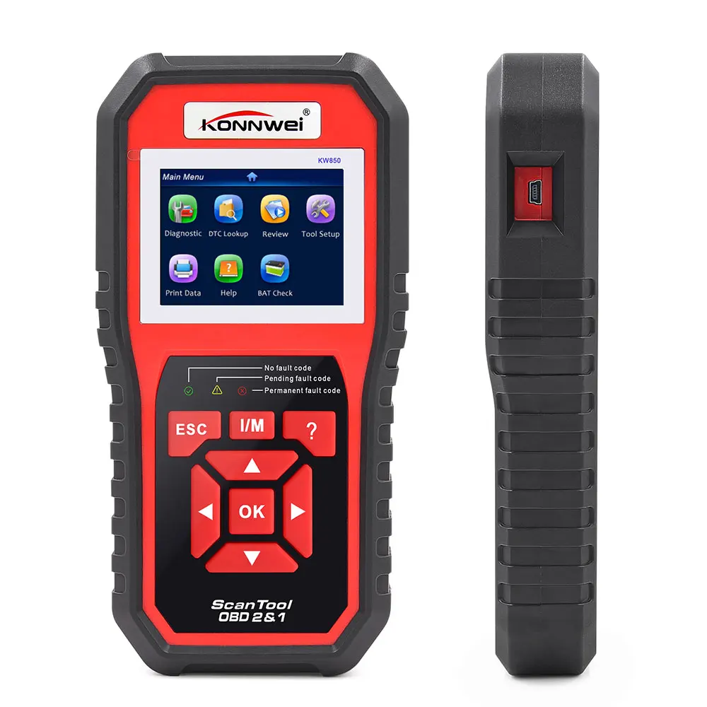 ODB2 сканер автоматический диагностический сканер KONNWEI KW850 полная функция OBD2 автомобильный диагностический сканер универсальный OBD Код двигателя считыватель - Цвет: kw850 Red