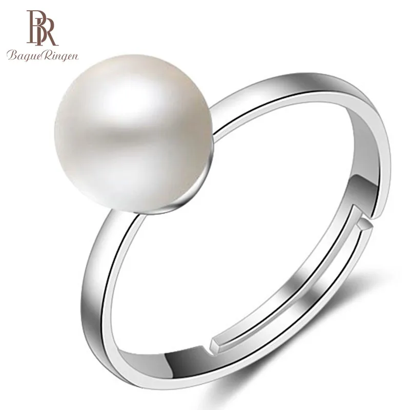 Кольцо Bague Ringen 925 серебряное кольцо женская мода ювелирные изделия с круглой формой Пресноводный Жемчуг