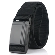 New Elastic Belt For Men Slide Metal Buckle Adjustable Male Trousers Belts Military Combat Tactical Belts High Quality