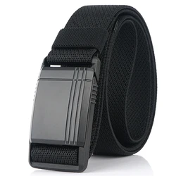New Elastic Belt For Men Slide Metal Buckle Adjustable Male Trousers Belts Military Combat Tactical Belts High Quality