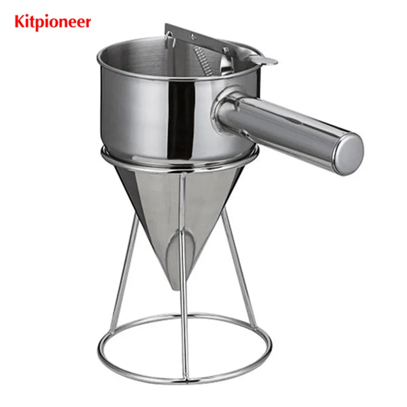 Stainless Steel Donut Dispenser Pancake Paste Distributor Cupcake Waffle Batter Funnel Pannekoek Maker Tool