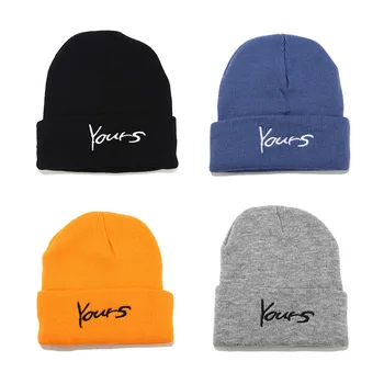 

Hat women autumn and winter Korean fashion YOURS letters wool knit hat outdoor wild student couple head cap Skullies & Beanies