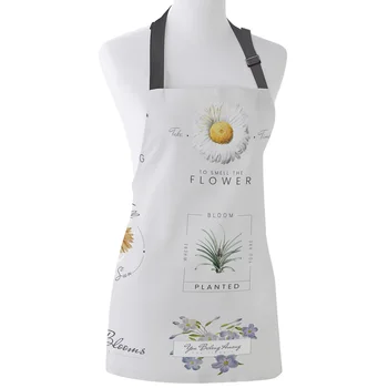 

Flower Species Sunflower Pineapple Daisy Print Apron Print Unisex Kitchen Bib with Adjustable Neck for Cooking Gardening