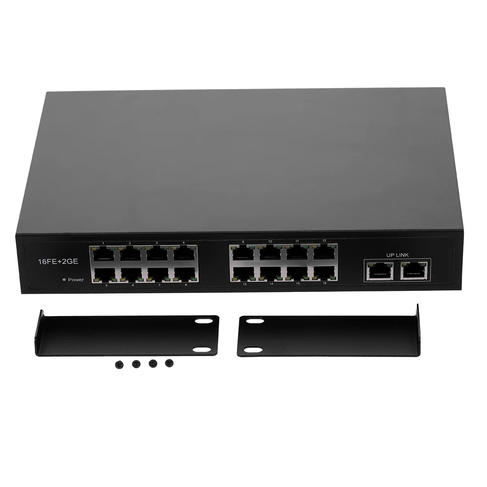 ZWD-16 + 2BZQN 16FE 2GE POE коммутатор с 16 портами 2 гигабитных Uplink стандарт IEEE 802.3af питания