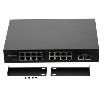 

ZWD-16+2BZQN 16FE + 2GE POE Switch with 16 POE Ports 2 Gigabit Uplink IEEE 802.3af Standard POE Switch Power for IP Camera