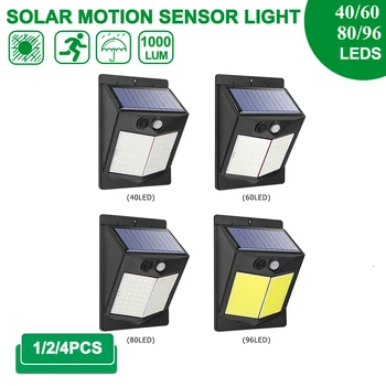 

40/60/80/96LED Solar LED Wall Light PIR Motion Sensor Outdoor Garden Yard Security Lamp for Garden Decoration Wall Street