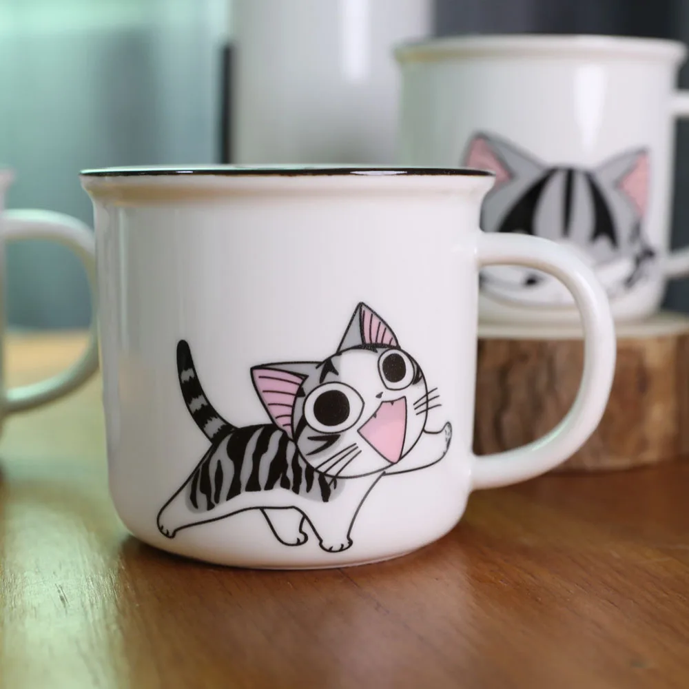 B Супер милый кот животное мультфильм кофейная чашка котенок молоко кружка креативные керамические чайные кружки керамическая кружка для завтрака Новинка хорошие подарки - Цвет: B