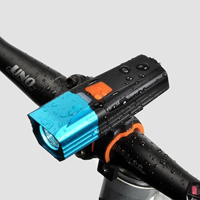 Blue Портативный велосипедные фары T6 USB Перезаряжаемые 2200 мА/ч, 18650 Батарея велосипед свет Водонепроницаемый налобный светодиодный фонарик для велосипеда аксессуары - Цвет: Blue