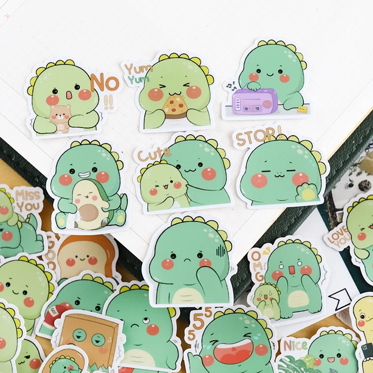 Cute Kawaii Dinosaur Stickers Journal, Diary Stickers, T-Rex Stickers