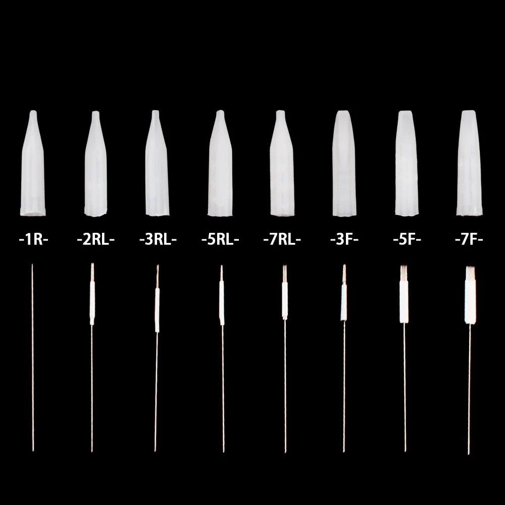 

50pcs 1R/2R/3RL/5RL/7RL/3F/5F/7F Disposable Sterilized Professional Tattoo Needles Tips Permanent Makeup Eyebrows