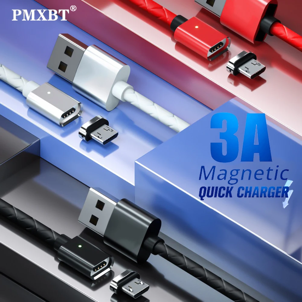 Магнитный кабель для зарядки телефона Micro USB Тип C iPhone 11 XS X Samsung S10 A70 Xiaomi быстрое