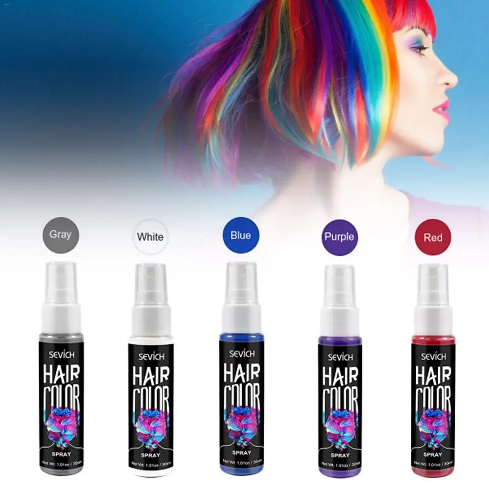 

30ML Disposable Hair Dye Spray Colorful Rapid Temporary Dyeing For Halloween Masquerade Decoration Dress Washable Hair Dye New