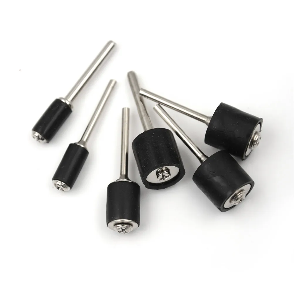 6pcs Rubber Mandrel 1/8 1/4 inch Grinder Drum Sanding Sandpaper Circle Kit Polishing Nails For Dremel | Инструменты