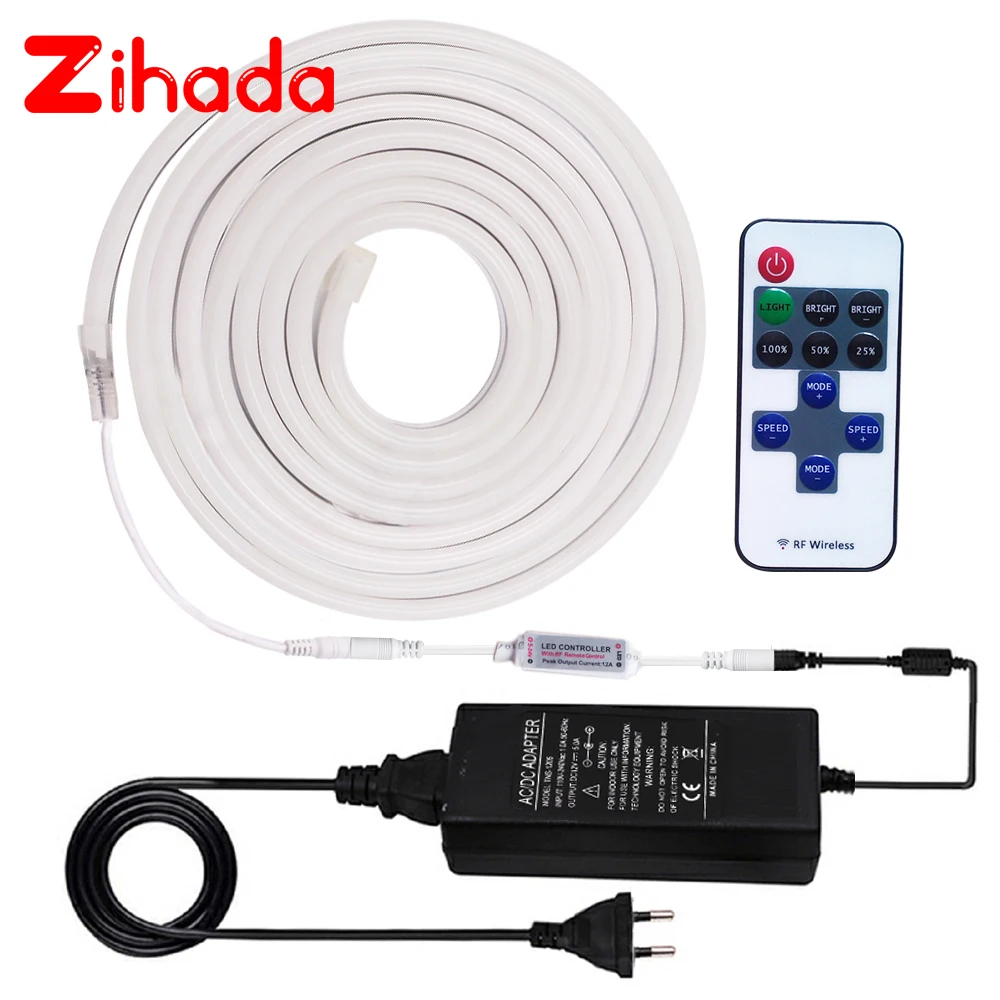 DC12V LED Neon Light SMD 2835 Waterproof Strip Rope 120LEDs/M Flexible Sign White/Warm White/Red/Blue/Green | Освещение