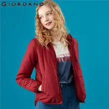 Giordano Женское пальто женское однотонное пальто с капюшоном Think Zipper Fly Abrigos Mujer Invierno Soild color Casaco Feminino 05379656