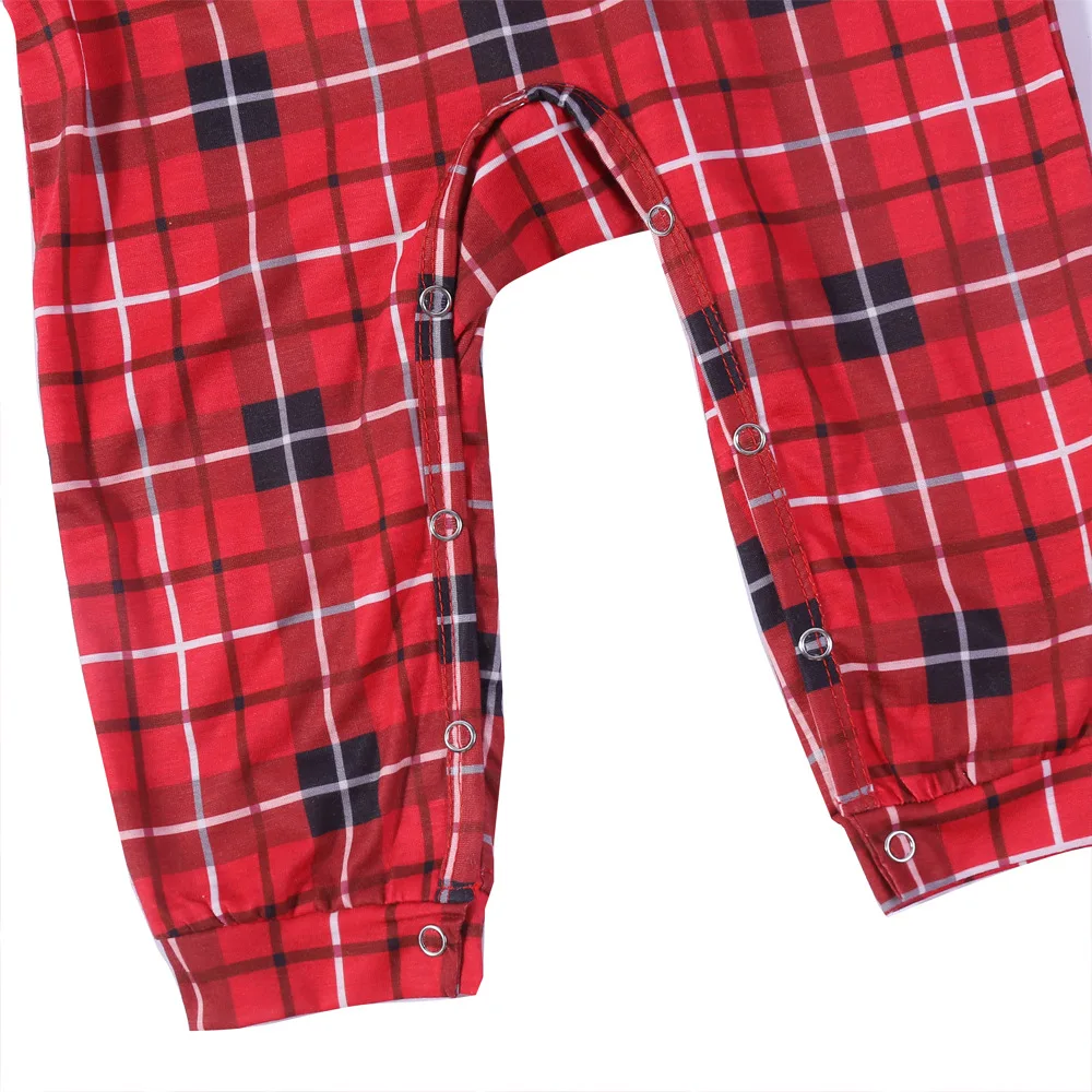 New Christmas Family Matching Pajamas Plaid Cotton Adult Kid Women Top + Pants And Dog Family Christmas Sleepwear Clothes