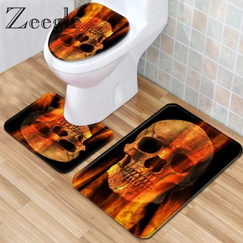 

Zeegle Bathroom Rug Set Anti Slip Carpet for Toilet Decor Eco-Friendly Rugs 3pcs Toilet Rug Set Bathroom Doormat Floor Carpet