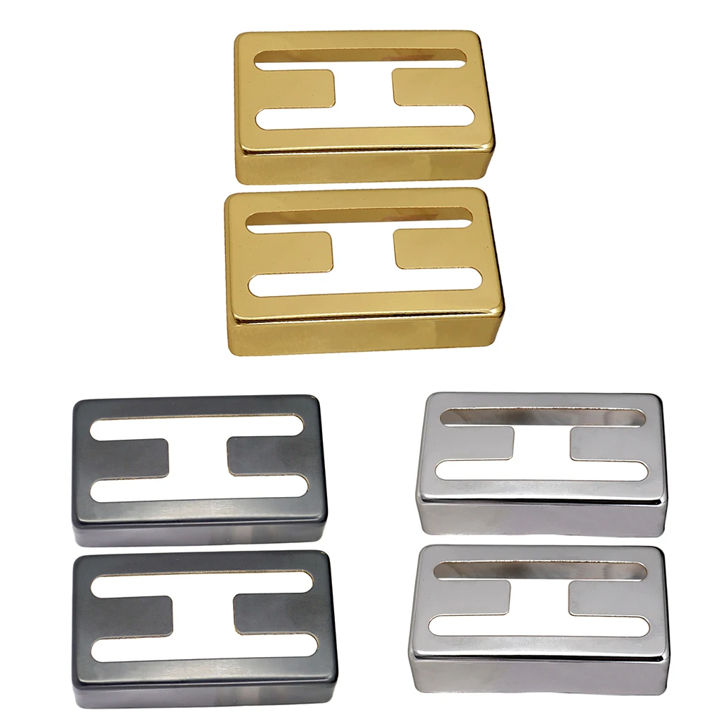 

2pcs Brass Electric Guitar Pickup Cover Humbucker Covers Silver, Black, Gold
