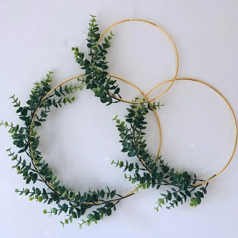 Iron ring Portable garland Bride bridesmaid team Flower girls Artificial flower hoop hand holds wreath Christmas Wedding decor