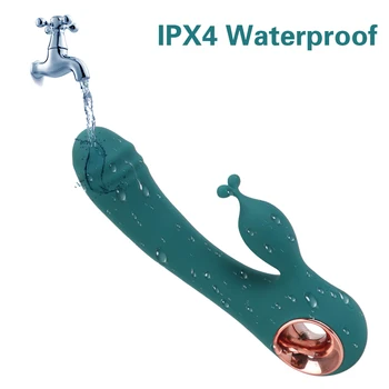 USB Rechargeable Dildo Rabbit Vibrator Sex Toys for Women Vaginal Anal Massager G Spot Clitoris Stimulation 10 Frequency 5